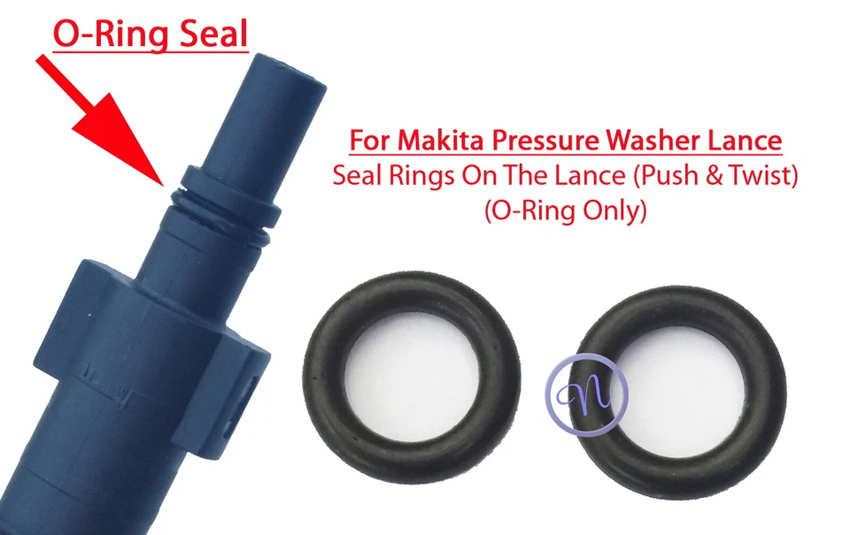 FOR MAKITA LANCE END (Lance End) Makita Pressure Washer Lance Male End 2 O-Ring Rubber Seals