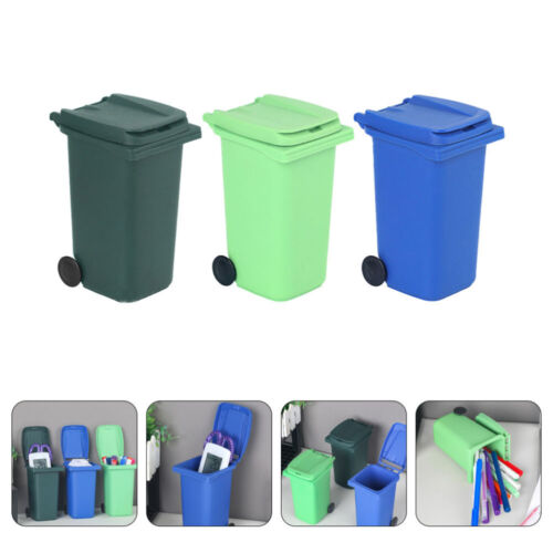 3pcs With Cover Fashion Trash Can With Lid Miniature Trash Can Cute Trash Can