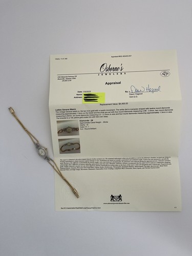 Estate Ladies 14k Yellow Gold .90 ctw Diamond Watch Appraised $4,400 FLAW READ - Picture 3 of 24