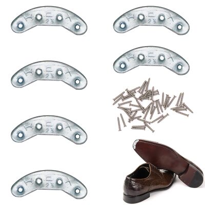 Metal Heel Plates 3 Pairs Sole Repair Kit Shoes Heel Taps Tips Repair Pad wit...