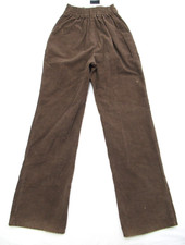 Vintage Wide Leg Cords Womens Size 21 - 24 ish x 29 60s 70s Hippie Brown Elastic