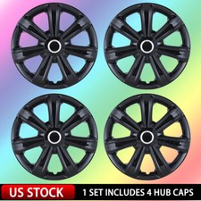 Black 15 Set Of 4 Wheel Covers Snap On Full Hub Caps For R15 Tire Steel Rim Black 15 Set Of 4 Wheel Covers Snap On Full Hub Caps For R15 Tire Steel Rim