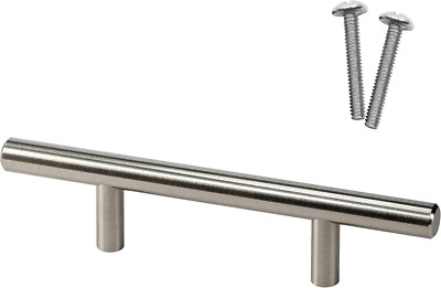 20 Pack Hardware Solid Steel Brushed Nickel Euro Style Handle 3'' (76.2Mm) Hole C