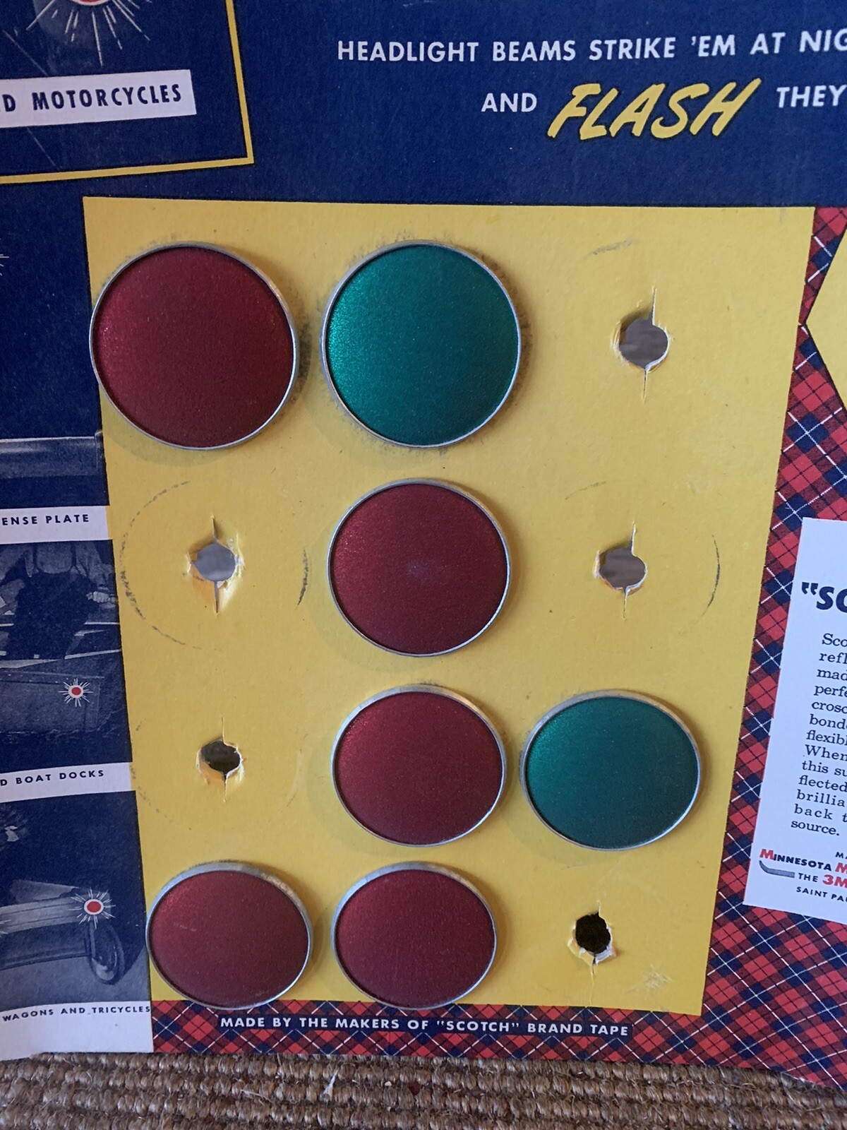 Vintage Bicycle Reflectors Scotchlite Counter Top Store Display eBay