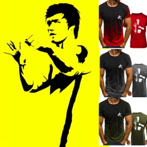 UFC-Bruce-Lee-Print-Men-T-shirt-Kung-Fu-Martial-Arts-Youth-Tee-Top-Short-Sleeve