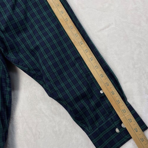 Lands End Dress Shirt Lot Men 20-36T Tall No Iron Supima Oxford Plaid Blue Green - Picture 20 of 24