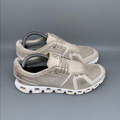 On Cloud 5 Cream and Tan Running Shoes Women's Sz 9.5