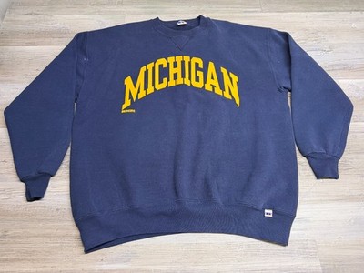 Vintage 90s Michigan Wolverines Russell Athletic Crewneck Sweatshirt XL USA Made