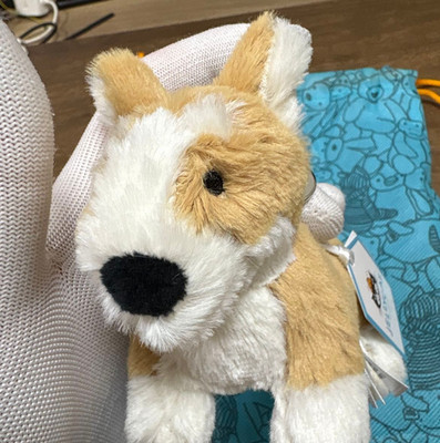 Jellycat Corgi Bag Charm Plush Dog Keychain Cute Accessory for Bags & Backpacks