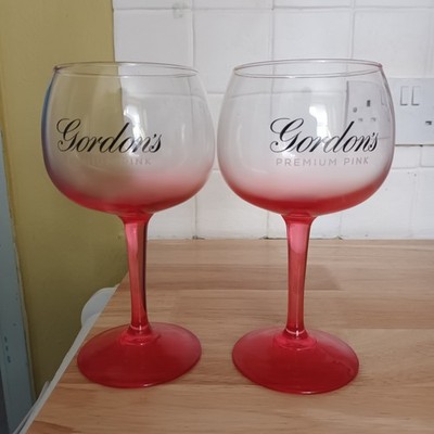 2x Gordon's Premium Pink Gin Balloon Large Glass Bowl Stunning