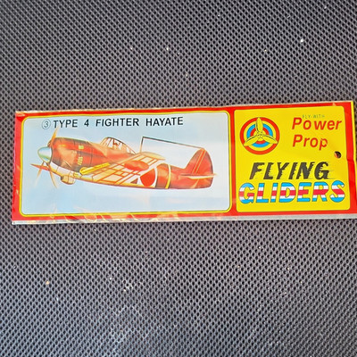 Power Prop Flying Glider Airplane Unassembled Kit Type 4 Fighter Hayate