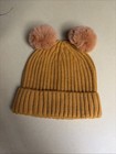 FUZZY POM-POM KNIT BEANIE HAT IN ORANGE — photo 2