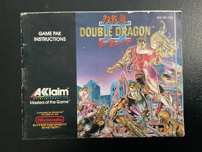 Double Dragon II The Revenge Nintendo NES Instruction Manual Only
