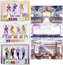 Set of 11 acrylic stands with background 