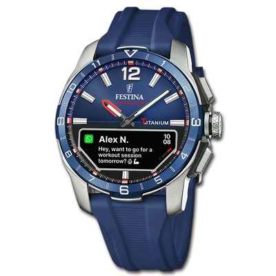 Festina Herrenuhr Silikon blau Festina Connected Armbanduhr UF23000/1