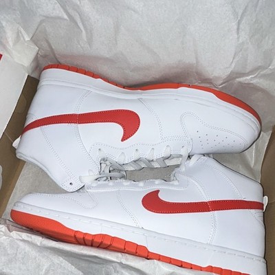 Nike Dunk Hi Retro High Top Leather Sneaker White/Picante Red DV0828-100