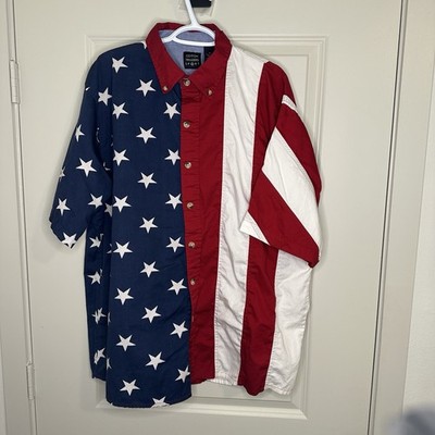 Cotton Traders Sport XL  Cotton/Algodón  Made in India RN 43724 American Flag
