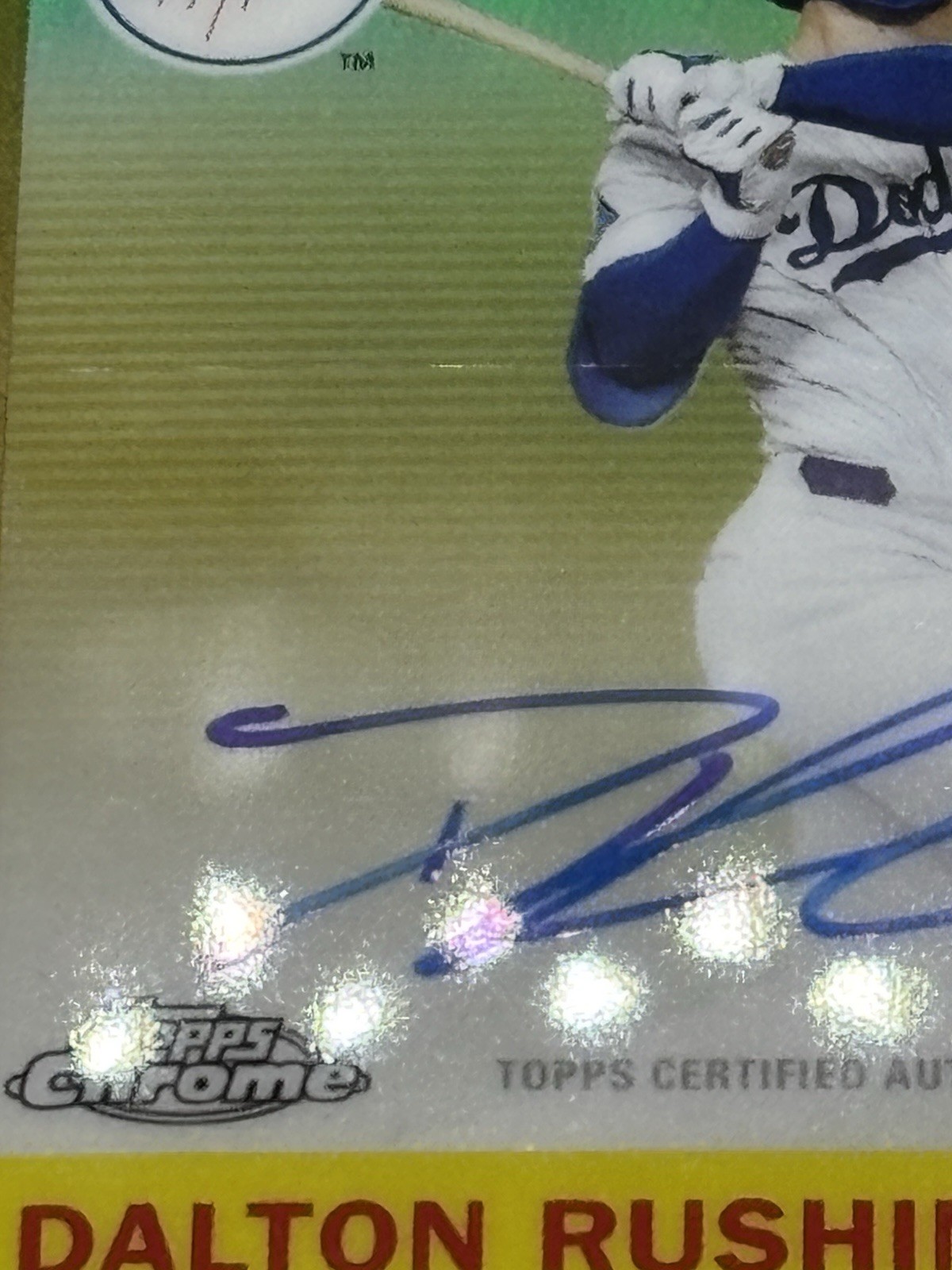 2025 Topps Chrome Platinum Dalton Rushing Auto True Gold 34/50 🔥Rookie Dodgers view 5