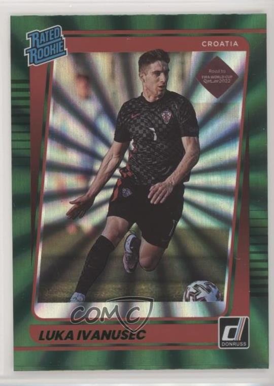 2021 Donruss Road to Qatar Rated Holo Green Laser Luka Ivanusec Rookie RC 0jo2