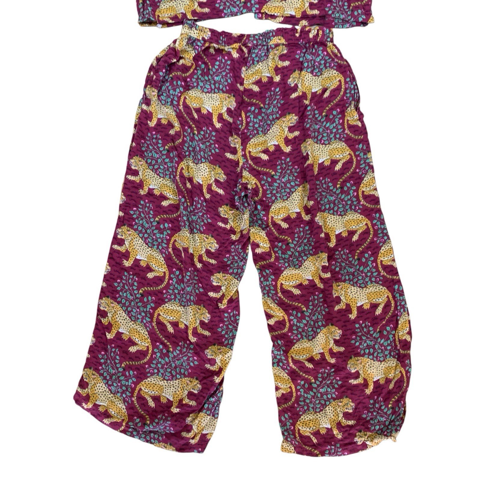 Printfresh Leopard Print Pajama Set Cropped Top W… - image 4