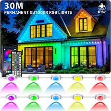 30m Permanent Outdoor Lights,RGB Eaves Light with App Control Remote,DIY Scene
