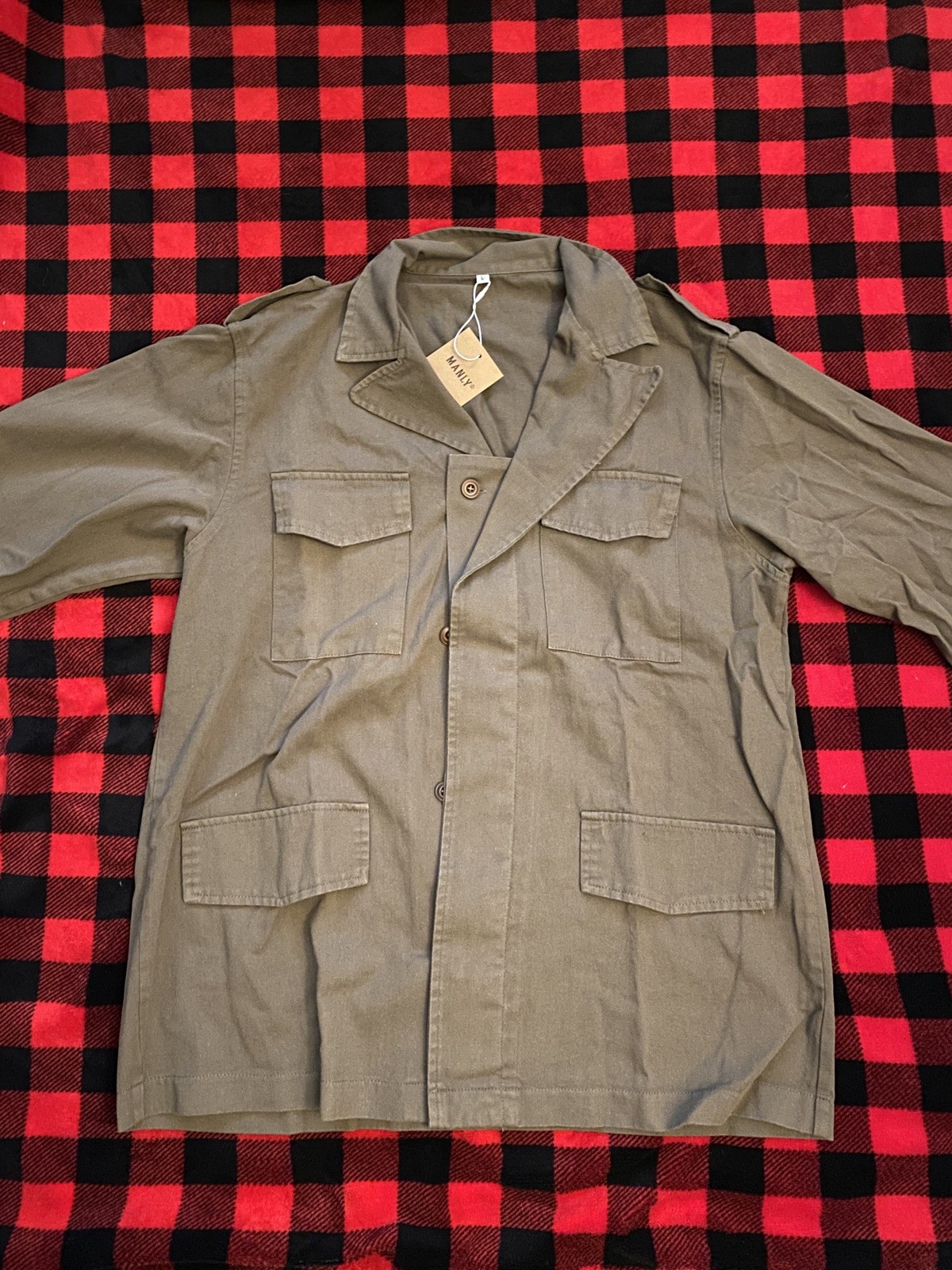 Manly vintage green army jacket size large, unworn with tag