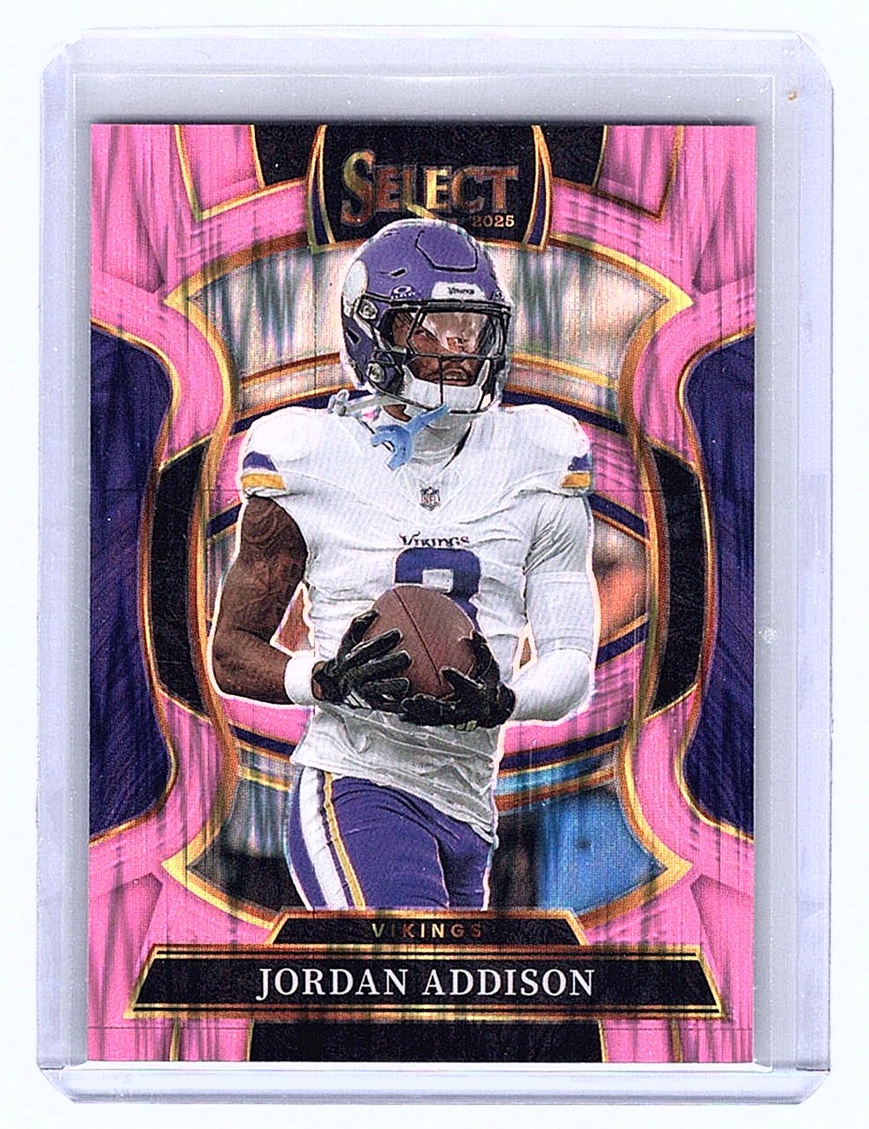 2025 Panini Select #65 Jordan Addison Pink Prizm Shock
