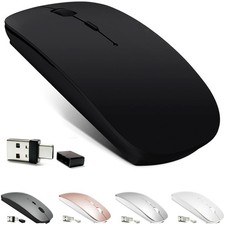Rechargeable Bluetooth 5.2/3.0/Type-C/USB-2.4G Mouse for MacBook/MacBook air/...
