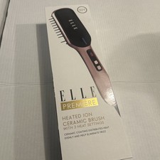 ELLE Heated Ion Straightening Ceramic Hair Brush-Brand New