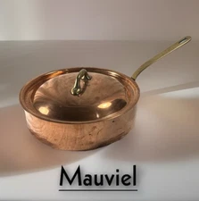 MAUVIEL Copper, Brass & Steel Sauté Pan • 3.5Qt • w/ Lid • France • RETAIL: $575