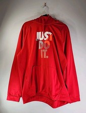 Nike Mens Therma Just Do It Pull Over Hoodie Red Size XXL Pre-owned