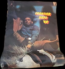 Vintage 1968 Frontier Days Rodeo Cowboy Poster Bill Bridges Sports International