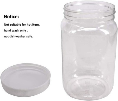 ZMYBCPACK 12 Pack 16 Oz Clear Plastic Mason Jars With Seal Lids