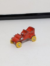 Vintage 1903 Cadillac Orange DieCast Metal 1 3/4" Car Plexiglass Case Japan