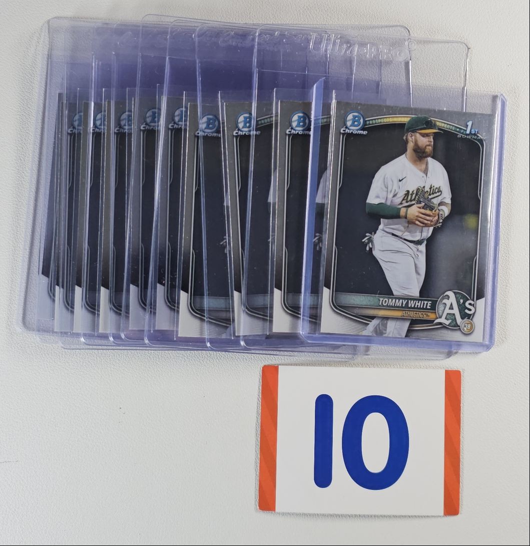 [10] TOMMY WHITE 2025 BOWMAN CHROME 1ST BASEBALL ATHLETICS #BCP-251 Q3249