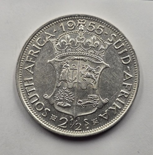 South Africa 2.5 Shilling silver coin QE 1955