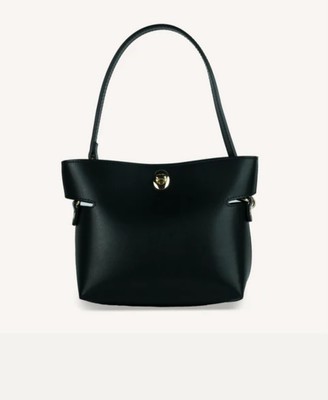 Damen Schultertasche mit doppeltem Schultergurt aus echtem Leder Made In Italy