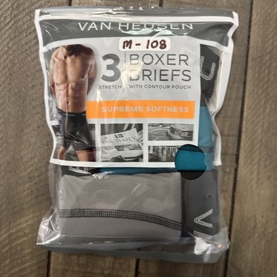 Van Heusen Men's Boxer Briefs with Contour Pouch 3-Pack Stretch Supreme Softness