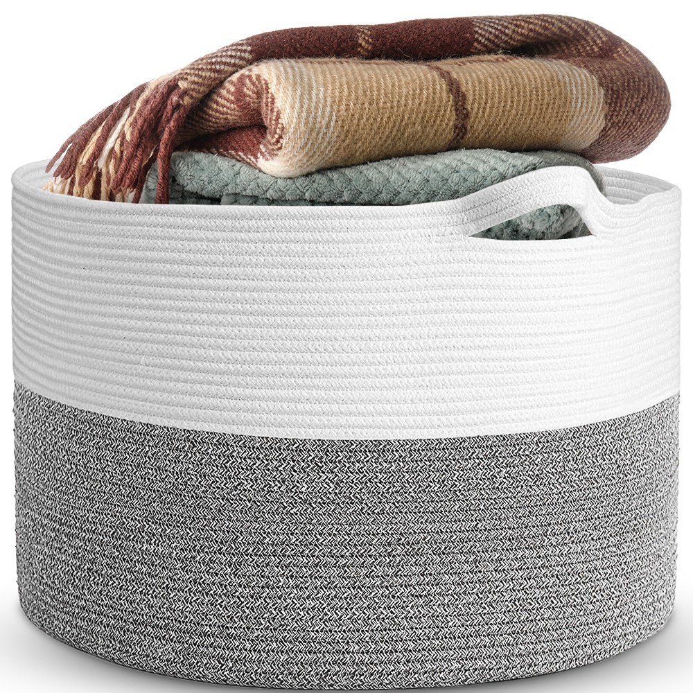 Large Blanket Basket 22 x 14"Big Cotton Rope basket Kids Toy