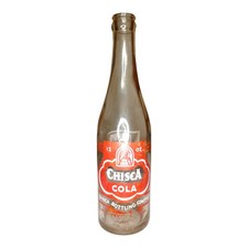 Vintage 12 oz Chisca Cola Indian Chief ACL Soda Bottle Boonville Arkansas 1940s
