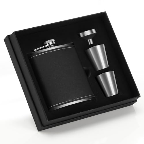 Flasque whisky Kasanni 8oz avec accessoires le cadeau idéal pour homme et témoin