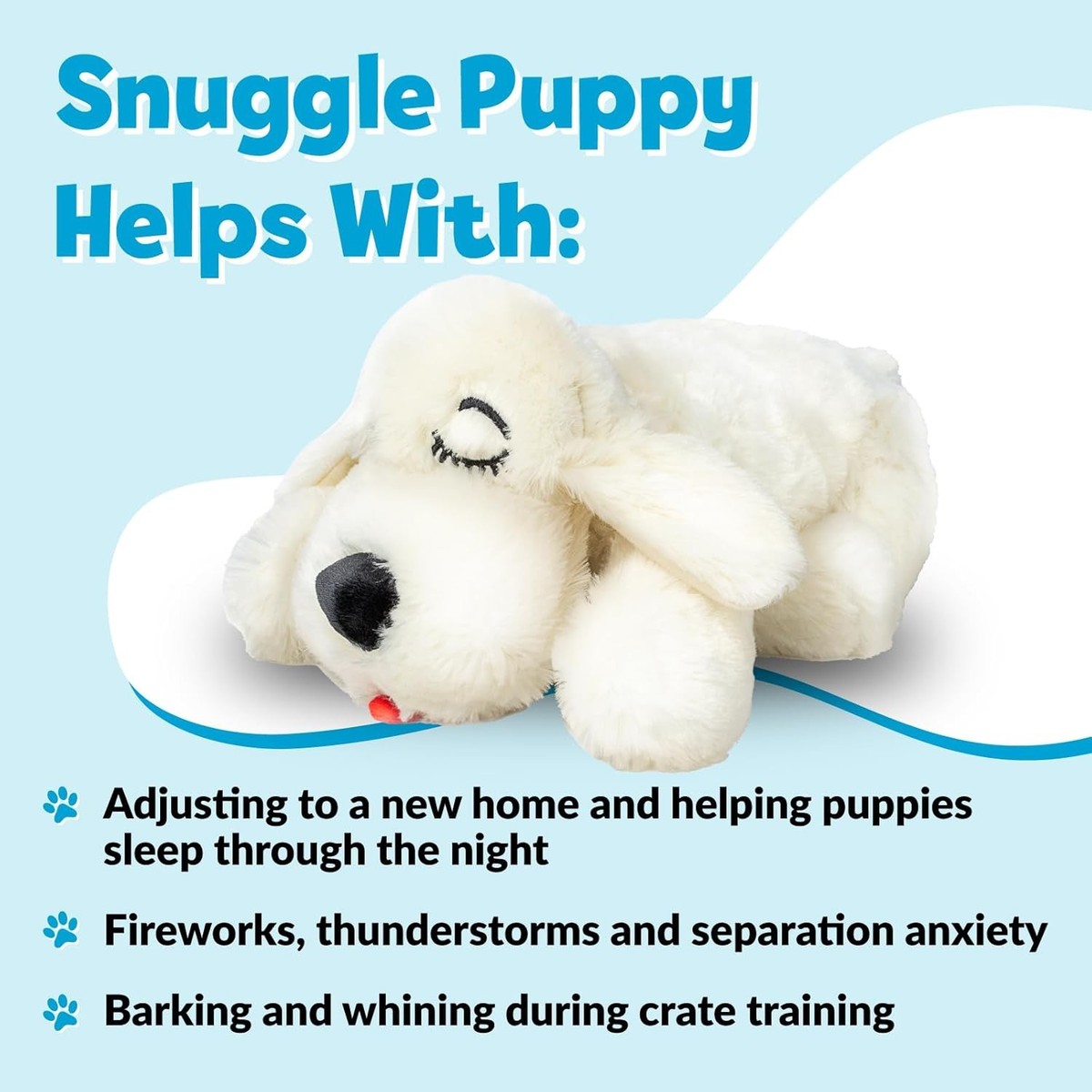 Snuggle Puppy Heartbeat Stuffed Toy for Dogs Pet Anxiety Relief