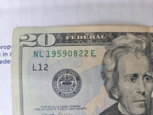 AUGUST 22, 1959 - 19590822 BIRTHDAY-ANNIVERSARY (TWENTY DOLLAR) NOTE - Picture 1 of 4