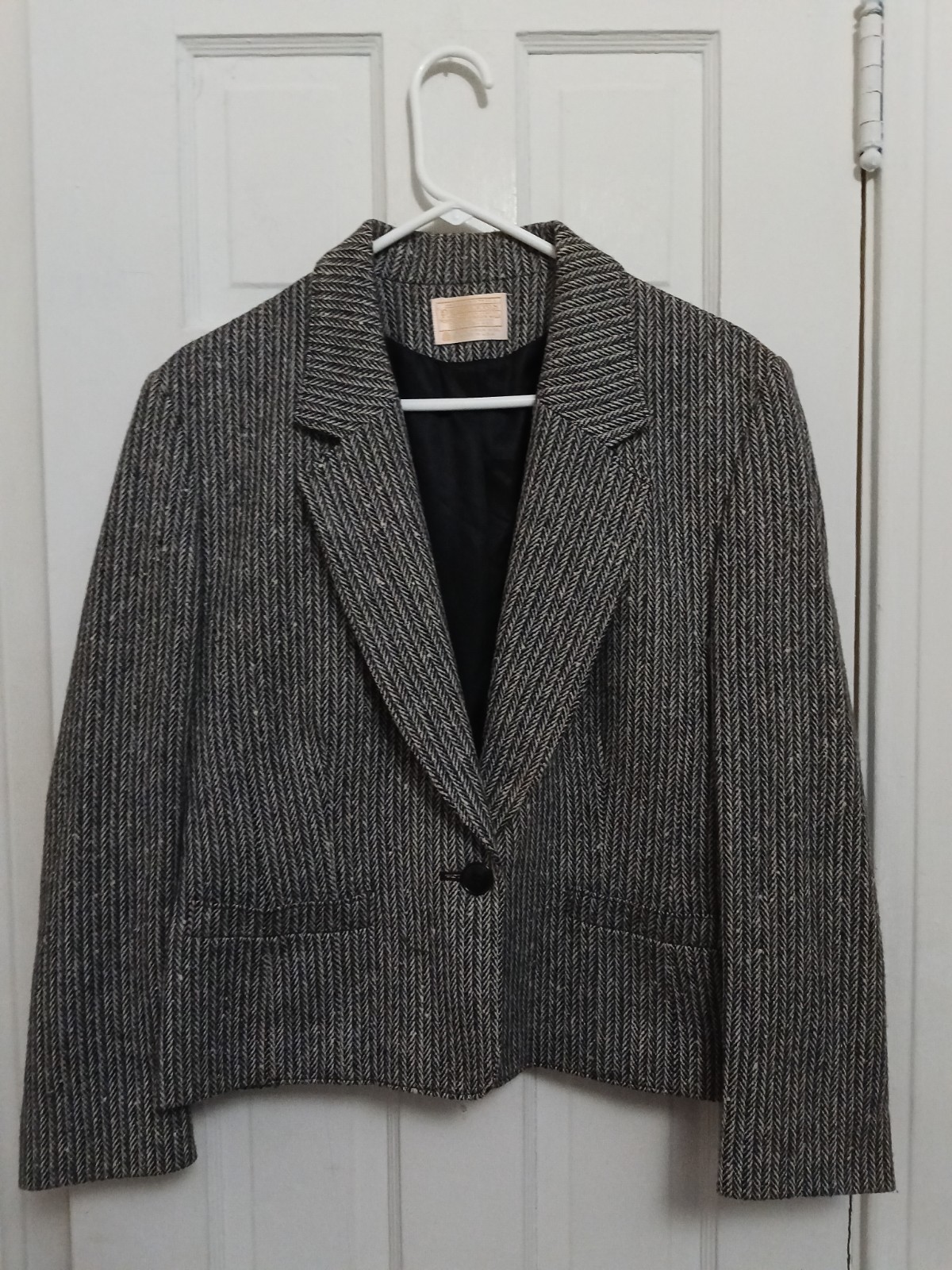 Pendleton Womans Blazer Houndstooth Solid Wool Vi… - image 1