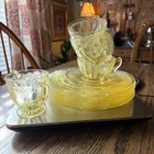 AH Cameo Ballerina Depression Glass  lot yellow  lot of 13