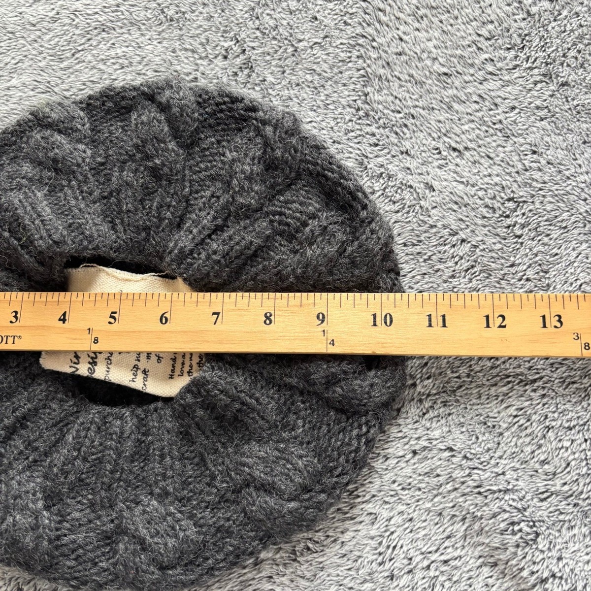 Nirvanna Designs Hand Knit Wool Beret Beanie Hat Cable‎ Knit Chunky Nepal 19429 Merino Wool Beanie – Norwegian Hand-Knit, Unique Colorway  main image 3