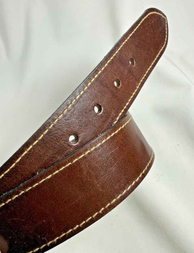 Cinturón de cuero curtido al aceite marrón Banana Republic de colección, hecho en Inglaterra - talla 30 Foto 4 de 4