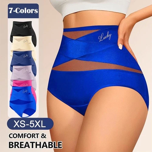 1 Pack High Waist Tummy Control Panties Shaping Cross Strap Briefs Women