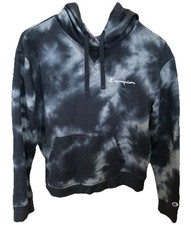 Champion Tie Dye Short Hoodie Size Medium Women s Dark And Light Gray