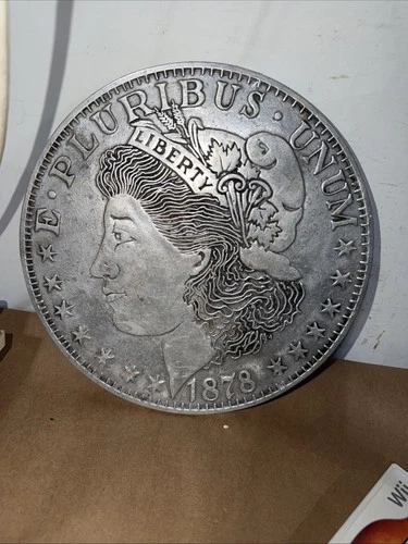 morgan silver dollar Pewter Wall Plaque 12" Display Sign